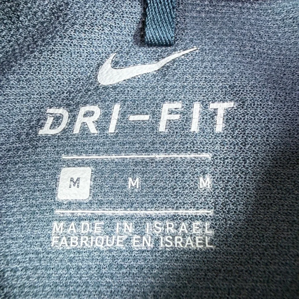 Nike Mens Dri-FIT Quarter Zip Pullover Long Sleeve Training Top Blue Medium
